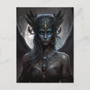 Mörk Goddess Queen Fantasy Art Vykort