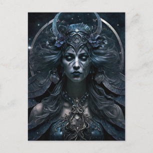 Mörk Goddess Queen Fantasy Art Vykort