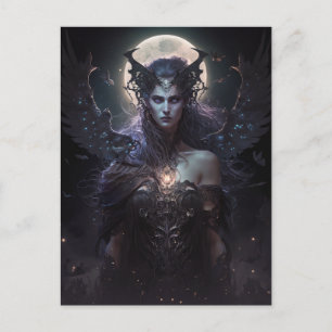 Mörk Goddess Queen Fantasy Art Vykort