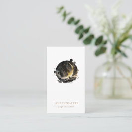 Mörk Golden Måne Phases Yoga Studio Affärskort Visitkort