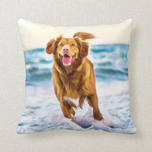 Mörk Golden Retriever Hund Kudde