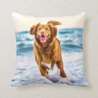 Mörk Golden Retriever Hund Kudde