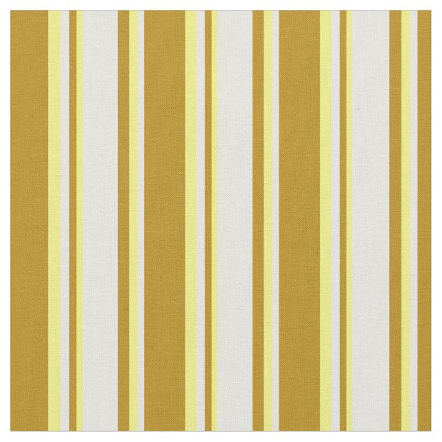 Mörk Goldenrod, Beige & Gult Färgad Mönster Tyg (Närbild)