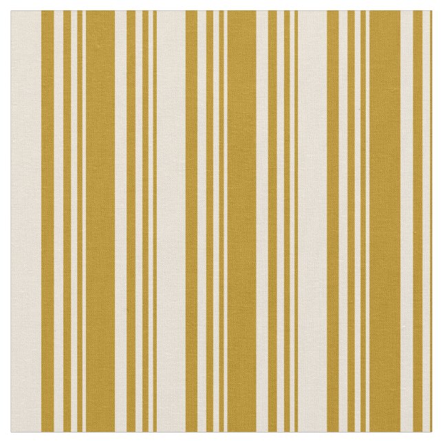 Mörk Goldenrod & Bisque Färgad Stripe Mönster Tyg (Närbild)