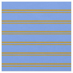 Mörk Goldenrod & Cornblomma Blue Färgad Rand Tyg