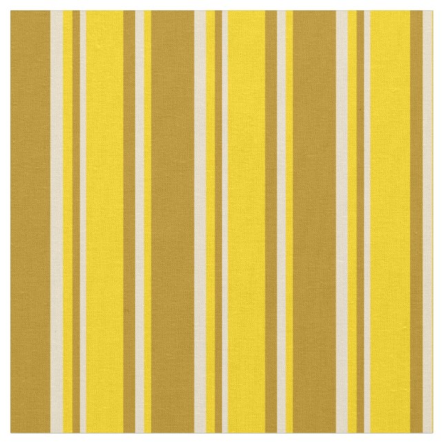 Mörk Goldenrod, Gult och Tan Färgad Rand Tyg (Närbild)
