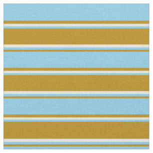 Mörk Goldenrod, Himlar Blue & Beige Färgad Linjer Tyg