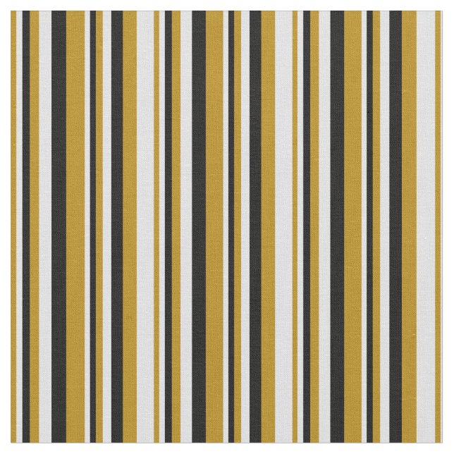 Mörk Goldenrod, Lavender & Black Färgad Mönster Tyg (Närbild)