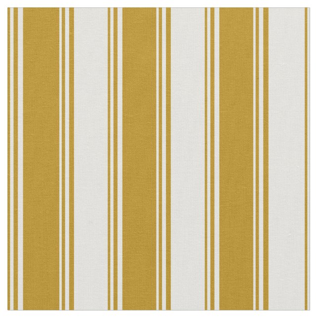 Mörk Goldenrod & Light Gult Färgad Rand Tyg (Närbild)