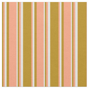 Mörk Goldenrod, Light Salmon & Light Cyan Linjer Tyg