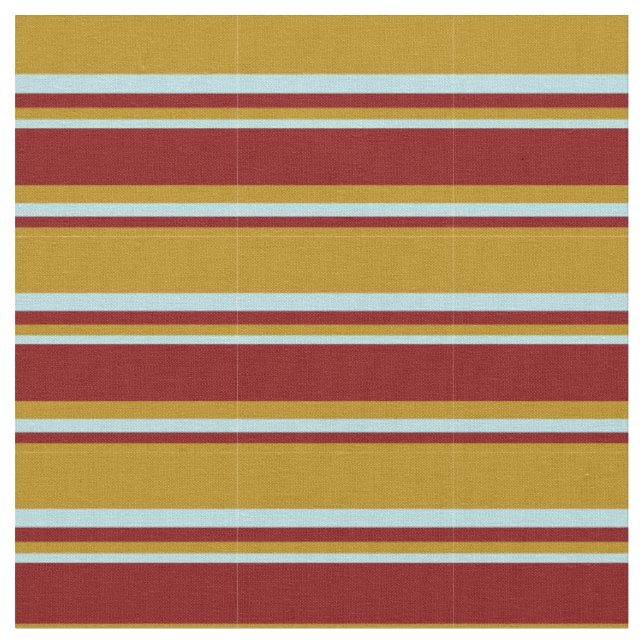 Mörk Goldenrod, Maroon & Powder Blue Mönster Tyg (Närbild)