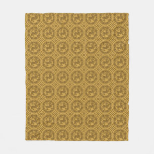 Mörk Goldenrod Medieval Lejon Fleecefilt