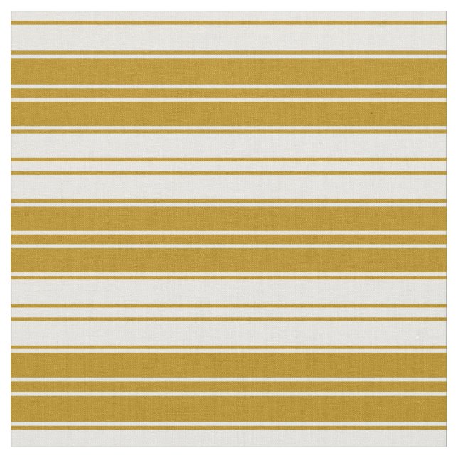 Mörk Goldenrod & Mint Cream Färgad Linjer Tyg (Närbild)