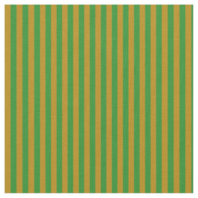 Mörk Goldenrod och Forest Grönt Rand Tyg (Närbild)