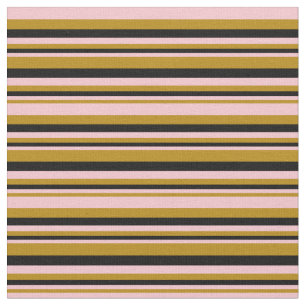 Mörk Goldenrod, Rosa & Black Linjer Mönster Tyg