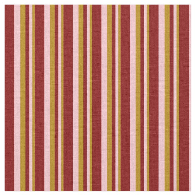 Mörk Goldenrod, Rosa & Maron Färgad Mönster Tyg (Närbild)