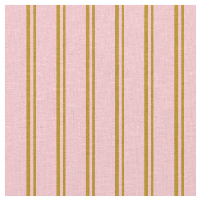 Mörk Goldenrod & Rosa Stripe Mönster Tyg (Närbild)