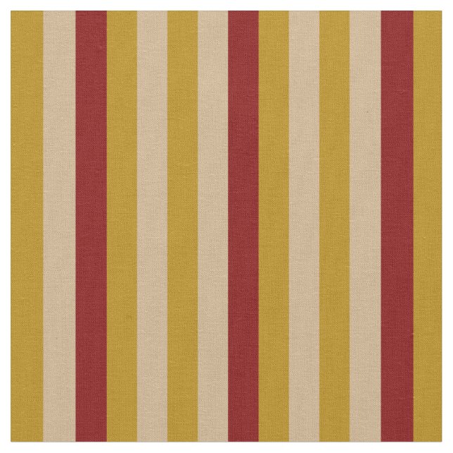 Mörk Goldenrod, Tan & Maroon Färgad Rand Tyg (Närbild)