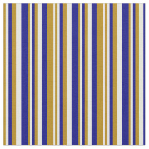 Mörk Goldenrod, White and Blue Färgad Linjer Tyg