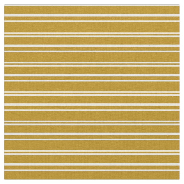 Mörk Goldenrod & White Färgad Rand Tyg (Närbild)