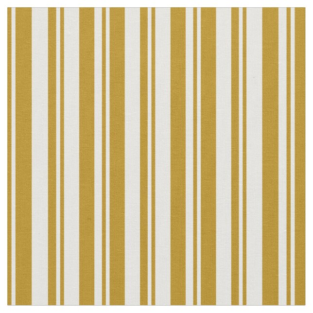 Mörk Goldenrod & White Stripe/Led Mönster Tyg (Närbild)