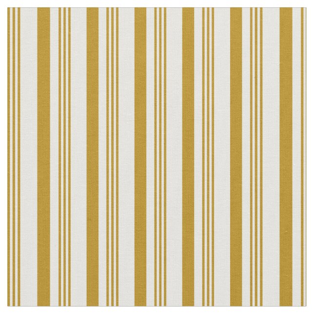Mörk Goldenrod & White Stripe/Led Mönster Tyg (Närbild)