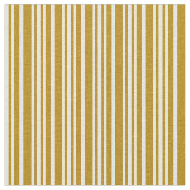 Mörk Goldenrod & White Stripe Mönster Tyg (Närbild)