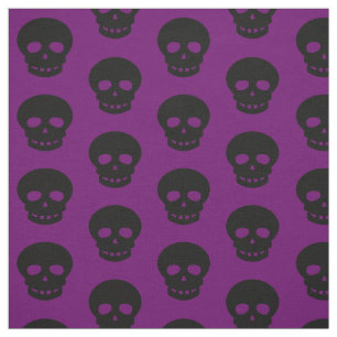 Mörk Goth Lila Black Döskallar Polka dots Mönster Tyg