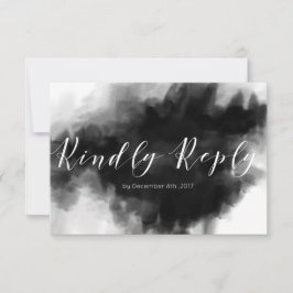 Mörk Goth Svart Vattenfärg Bröllop RSVP-kort OSA Kort