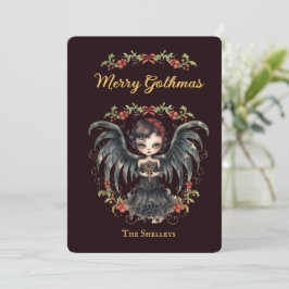 Mörk Gothic Angel-jul Julkort