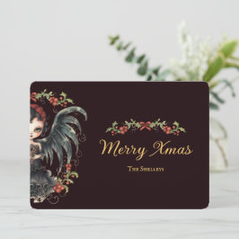 Mörk Gothic Angel-jul Julkort