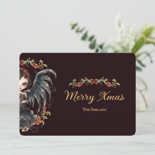 Mörk Gothic Angel-jul Julkort