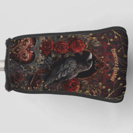 Mörk Gothic Beauty Röd ros Black Kråka Raven Bird