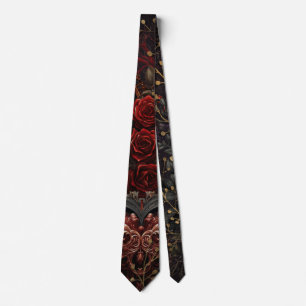Mörk Gothic Beauty Röd ros Black Kråka Raven Bird Slips