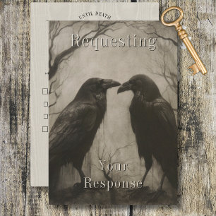 Mörk Gothic Black & Tan Raven Couple Middag OSA Kort