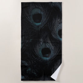 Mörk Gothic Black Teal Peacock Feathers