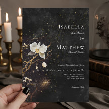 Mörk Gothic Black & White Orchid Spådomar Bröllop