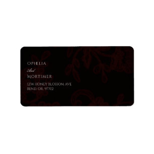 Mörk Gothic Blommigt Black Bröllop-adressetikett Adressetikett