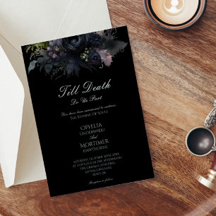 Mörk Gothic Blommigt Black till Death Formal Bröll Inbjudningar