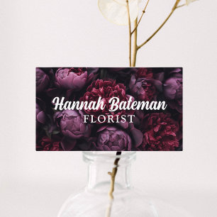 Mörk Gothic Blommigt Florist Visitkort