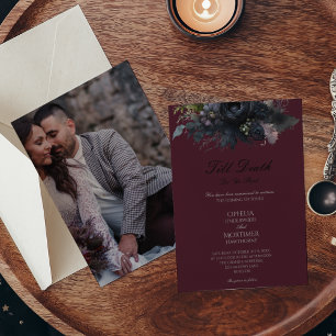 Mörk Gothic Blommigt till döden Formellt foto Bröl Inbjudningar