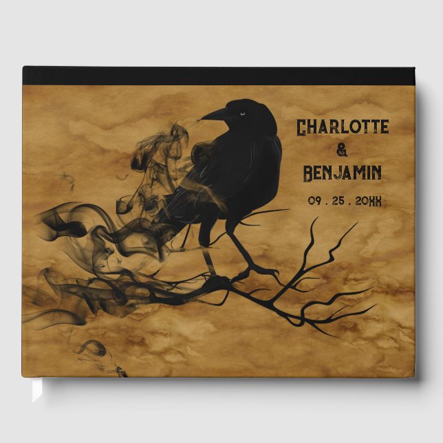 Mörk Gothic Bröllop Gästböcker (Framsida)