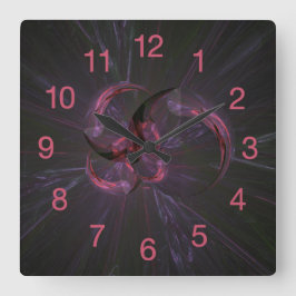 Mörk Gothic Fractal Art Fyrkantig Klocka