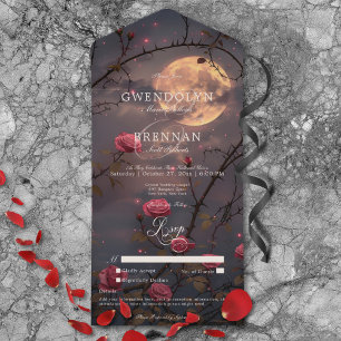 Mörk Gothic Full Moon & Blood Röd ros No Middag
