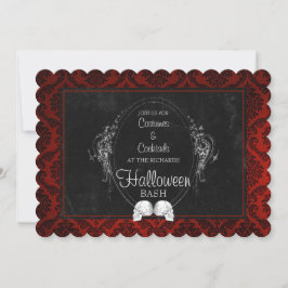 Mörk Gothic Halloween-Döskallar Inbjudningar