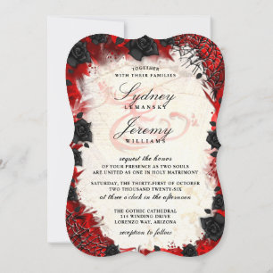Mörk Gothic Halloween-inbjudan "tillsammans med" Inbjudningar