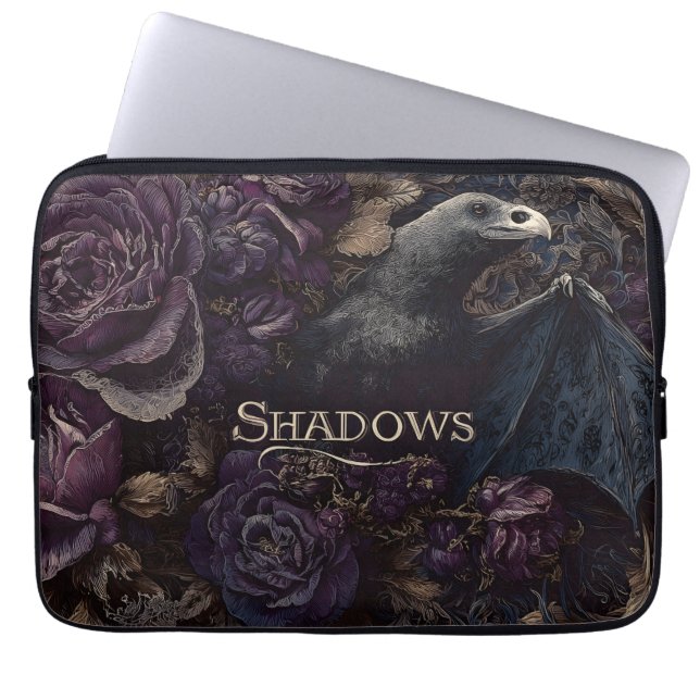 Mörk Gothic Illustration of Bird-Fladdermus Creatu Laptop Fodral (Framsidan)