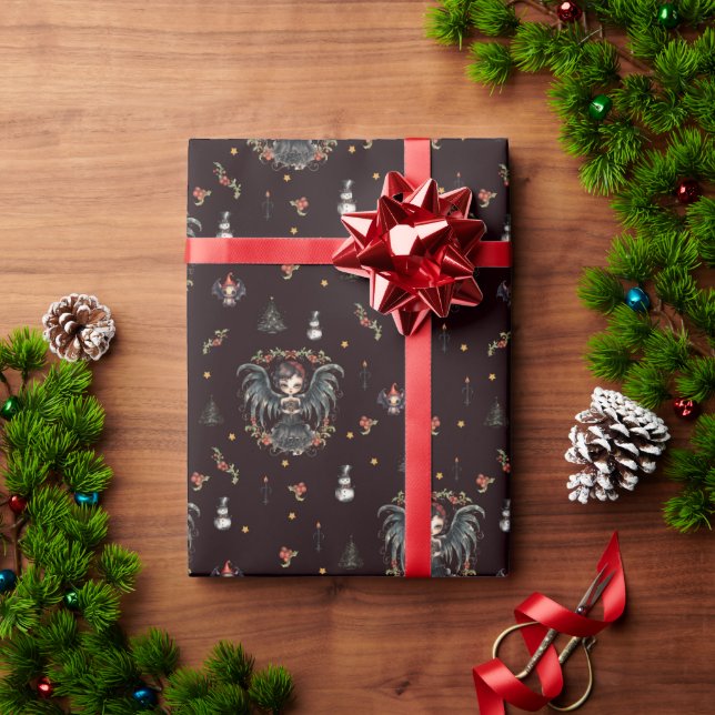 Mörk Gothic Julgel Presentpapper (Julgåva)