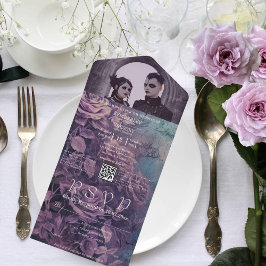Mörk Gothic Lila Lavender Ro Photo QR-kod