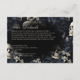 Mörk Gothic Moody Döskallar & Flowers Bröllop Tilläggskort